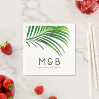 Palmboom bladeren tropisch blad bruiloft monogram