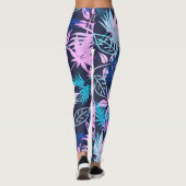 Palmboom Bladeren Tropisch Patroon Leggings (Achterkant)