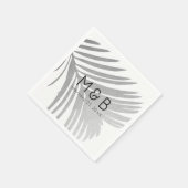 Palmboom bladeren tropisch zilver op maat servet (Hoek)