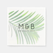 Palmboom bladeren tropische gepersonaliseerde serv servet (Voorkant)