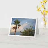 Palmboom Blauw Hemelportret Kaart (Gele Bloem)