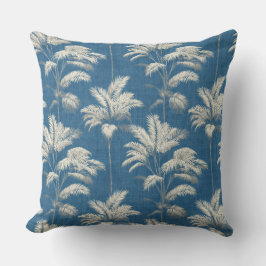Palmboom Blauwe Worpkussen Kussen