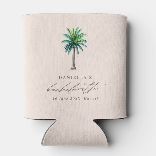 Palmboom Blush Bachelorette Party Blikjeskoeler (Achterkant)