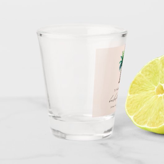 Palmboom Blush Bachelorette Party Shot Glas (Links)