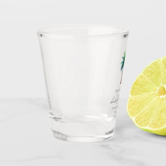 Palmboom Blush Bachelorette Party Shot Glas (Links)