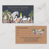 Palmboom Boerderij Dier Kat Hond Vogel Huisdier Af Visitekaartje (Voorkant / Achterkant)