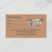 Palmboom Boerderij Dier Kat Hond Vogel Huisdier Af Visitekaartje (Achterkant)