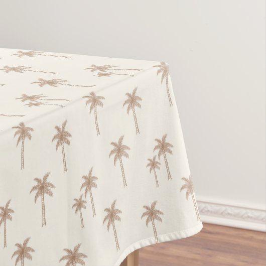 Palmboom Boho Kust Farmhouse Beige En Tan Tafelkleed (Voorbeeld)
