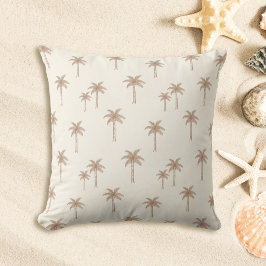 Palmboom Boho Kust Farmhouse Beige En Taupe Kussen