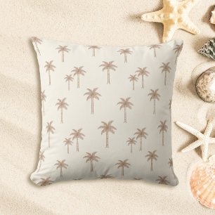 Palmboom Boho Kust Farmhouse Beige En Taupe Kussen
