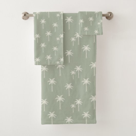 Palmboom Boho Kustboerderij Gedempte Saliegroen Bad Handdoek (Insitu)