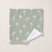 Palmboom Boho Kustboerderij Gedempte Saliegroen Bad Handdoek (Wasdoekje)