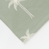 Palmboom Boho Kustboerderij Gedempte Saliegroen Fleece Deken (Hoek)