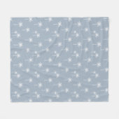 Palmboom Boho Kustboerderij Stof Blauw Fleece Deken (Voorkant (Horizontaal))