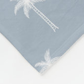 Palmboom Boho Kustboerderij Stof Blauw Fleece Deken (Hoek)