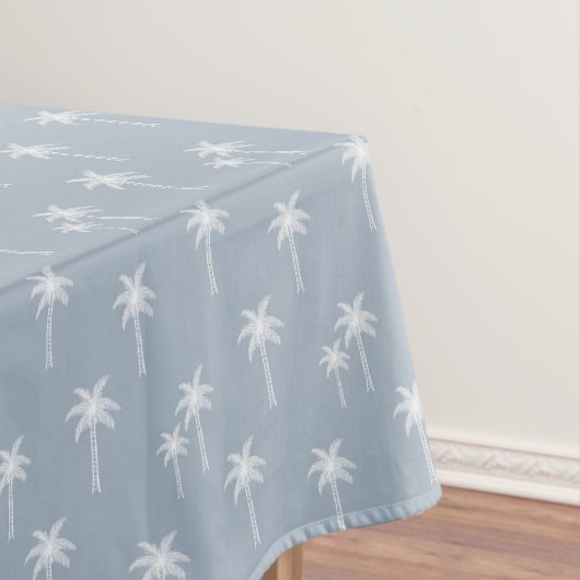 Palmboom Boho Kustboerderij Stof Blauw Tafelkleed (Voorbeeld)