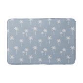 Palmboom Boho Kustboerderij Stofblauw Badmat (Voorkant)