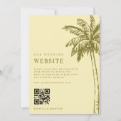 Palmboom Boho Strand Gele QR Code Trouwen Kaart (Achterkant)