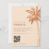 Palmboom Boho Strand Terracotta QR Code Trouwen Save The Date (Achterkant)
