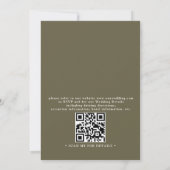 Palmboom Boho Tropisch Budget QR Code Huwelijk Kaart (Achterkant)