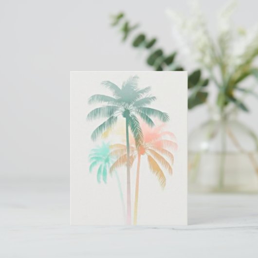 palmboom briefkaart (Staand voorkant)