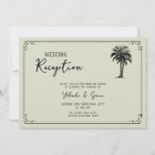  palmboom bruiloft alleen receptie kaart (Voorkant)