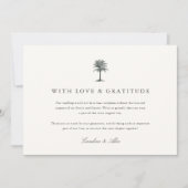  palmboom bruiloft foto collage bedankkaart (Voorkant)