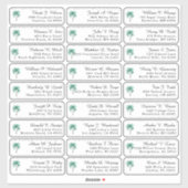 palmboom bruiloft gast Adresetiketten Sticker (Vel)