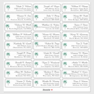  palmboom bruiloft gast Adresetiketten Sticker
