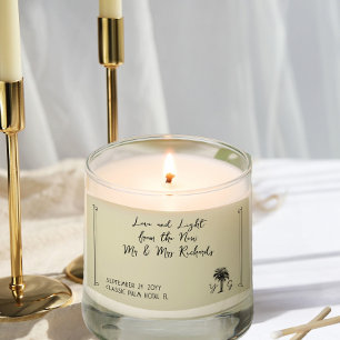  palmboom bruiloft nieuwe heer en mevrouw rechthoekige sticker