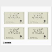 palmboom bruiloft nieuwe heer en mevrouw rechthoekige sticker (Vel)