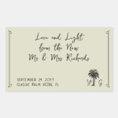 palmboom bruiloft nieuwe heer en mevrouw rechthoekige sticker (Voorkant)