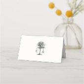  palmboom bruiloft plaatskaartje (Achterkant)