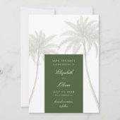 palmboom bruiloft save the date (Voorkant)