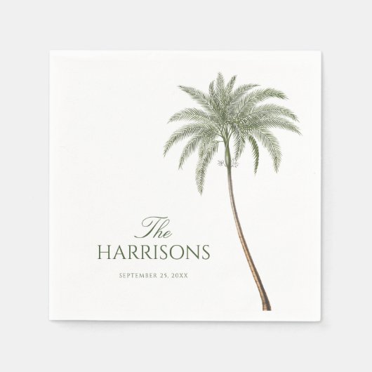  palmboom bruiloft servet (Voorkant)