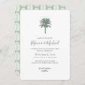  palmboom bruiloft uitnodiging (Voorkant / Achterkant)
