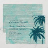  - palmboom - bruiloft - uitnodigingen (Voorkant / Achterkant)