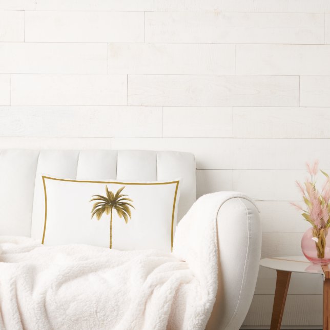 Palmboom  bruin Lijst tropisch elegant Kussen (Bank)