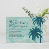palmboom Burlap Bridal Shower Invitations Kaart (Staand voorkant)