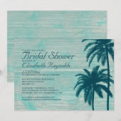 palmboom Burlap Bridal Shower Invitations Kaart (Voorkant / Achterkant)