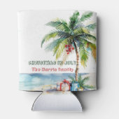 Palmboom & Cadeaus I Christmas in juli Blikjeskoeler (Achterkant)