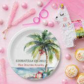 Palmboom & Cadeaus I Christmas in juli Papieren Bordje (Feest)