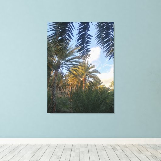 palmboom canvas afdruk (Insitu (Houten vloer))