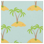Palmboom Cartoon Tropical Island Pattern Fabric Stof (Close Up)