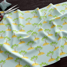 Palmboom Cartoon Tropical Island Pattern Fabric Stof