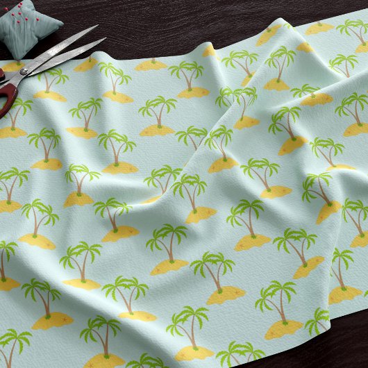 Palmboom Cartoon Tropical Island Pattern Fabric Stof