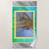 Palmboom Deckplanken N.J. Strandhanddoek Strandlaken (Voorkant)