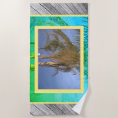 Palmboom Deckplanken Strandhanddoek Strandlaken (Voorkant)