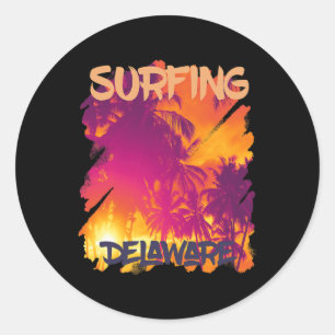 Palmboom Delaware Vakantie Strand Oceaan Ronde Sticker
