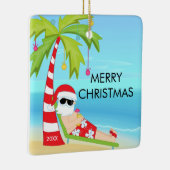 Palmboom die kerstmis met kerstmis de kerstman doe keramisch ornament (Rechts)